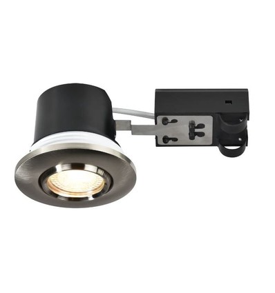 Nordlux downlight Umberto - GU10, Nickel, IP44, godkänd i isolering