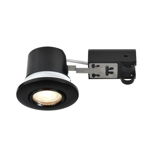 Nordlux downlight Umberto - GU10, Sort, IP44, godkänd i isolering