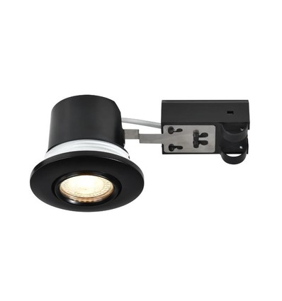 Nordlux downlight Umberto - GU10, Sort, IP44, godkänd i isolering