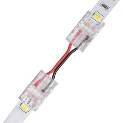 12V Slim Samler med ledning til LED strip - 8mm, enkeltfarvet, IP20, 5V-24V
