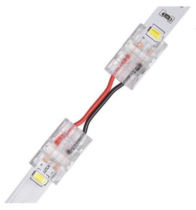 Slim Skarv med ledning til LED strip - 8mm, enkeltfarvet, IP20, 5V-24V