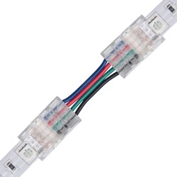 12V Slim Skarv med kabel till LED strip - 10mm, RGB, IP20, 5V-24V