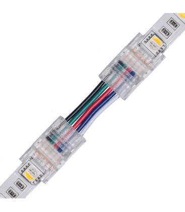 Slim Skarv med kabel till LED strip - 10mm, RGBW, IP20, 5V-24V