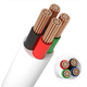 12-24V RGB kabel, vit rund - 4 x 0,5 mm², löpmeter, min. 5 meter