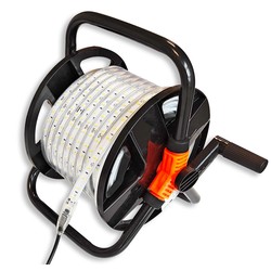 25m Arbetsljus LED strip på kabelvinda - 230V, IP67, 120 LED/m, 9W/m, 1320 lm/m