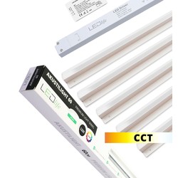Akustiktak Troldtekt LED Skenaset 5x90 cm - CCT, Infälld, Akustilight, inkl. fjärrkontrol, kablar och driver