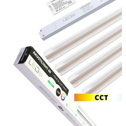 Akustiktak Troldtekt LED Skenaset 4x120 cm - CCT, Infälld, Akustilight, inkl. fjärrkontrol, kablar och driver