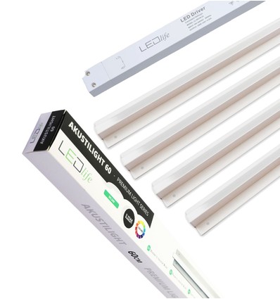 Troldtekt LED dimbart skenset 4x120 cm - Infälld, Triac dimbart