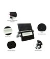 2W LED solcellsstrålkastare - Inbyggt batteri, med sensor, utomhus, arbetslampa