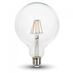 E27 Globe LED lampor V-Tac 4W LED globlampa - Filament, Ø12,5 cm, dimbar, E27