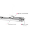 Limea T8 LED-armatur - Till 2x 60cm LED rör, IP65 vattentät, länkbar