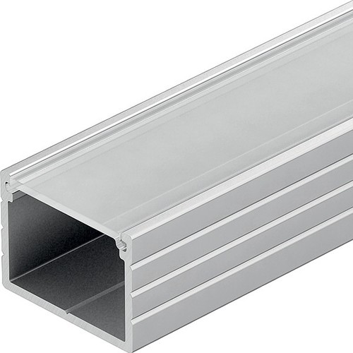 Aluprofil 18x13 för IP65 och IP68 LED-strip - Bred, 1m, inkl. frostat lock och clips, eloxerad