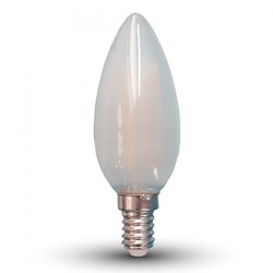 LED lampor V-Tac 4W LED kronljus - Filament, mattteret glas, E14