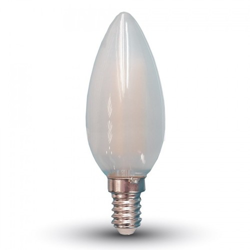 V-Tac 4W LED kronljus - Filament, mattteret glas, E14