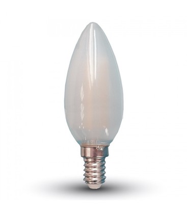 V-Tac 4W LED kronljus - Filament, mattteret glas, E14