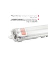 120cm armatur + 2 st. 18,5W T8 LED-lysör - IP65, genomkopplad