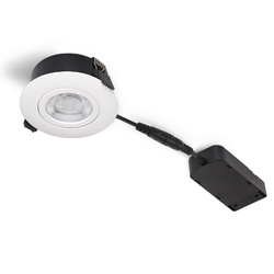 Lågprofilspot LED 6W Flex lågprofil dimbar inbyggd spot - matt vit, IP44, godkänd i isolering