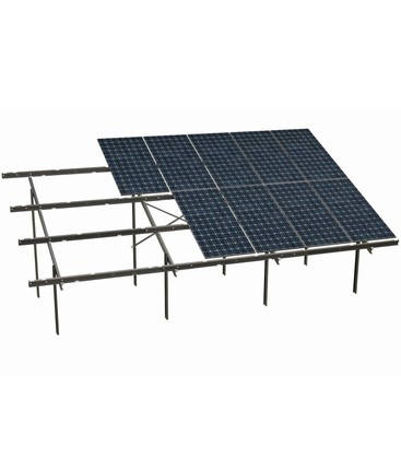 Solcell markstativ med 25 graders lutning - Avsett för 8 paneler fördelat på 2 rader