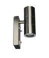 GU10 Vägglampa upp/ner m. sensor - IP44 utomhus, rostfri, utan ljuskälla