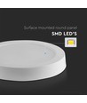 12W LED taklampa - Ø17cm, Höjd: 3cm, vit kant