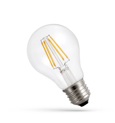 Spectrum 3,8W LED lampa - 212 lm/W, A60, filament, klart glas, E27