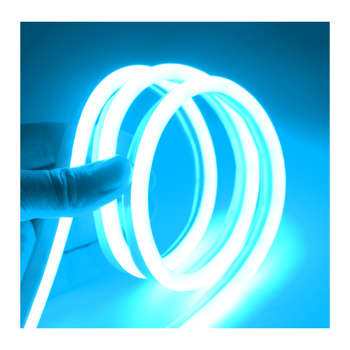 5m 8W/m Ljusblå 8x16 Neon Flex LED - 12V DC, IP67