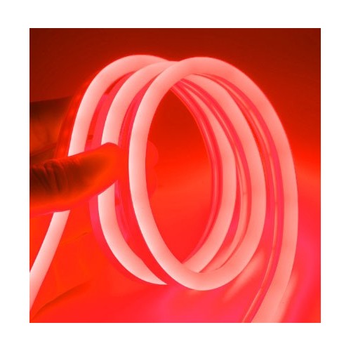 5m 8W/m Röd 8x16 Neon Flex LED - 12V DC, IP67