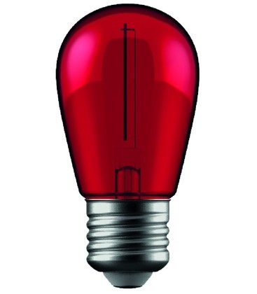 1W Färgad LED liten globlampa - Röd, Filament, E27