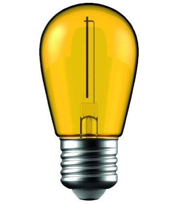 1W Färgad LED liten globlampa - Gul, Filament, E27