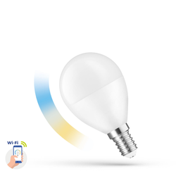 E14 LED LED 5W CCT Smart Home LED lampa - Tuya/Smart Life, fungerar med Google Home, Alexa och smartphones, P45, E14