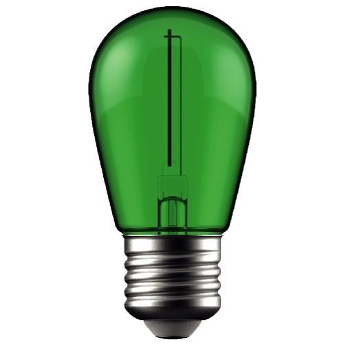E27 1W LED klotlampa i grönt med kolfibertråd