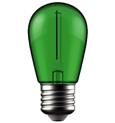 E27 1W LED klotlampa i grönt med kolfibertråd