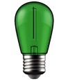 E27 1W LED klotlampa i grönt med kolfibertråd