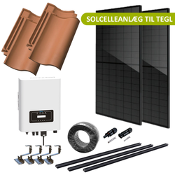 Solcell 10kW komplett 3-fas solcellanlägg- Till tegel, DEYE växelriktare, helsvart
