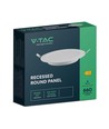 V-Tac 6W LED downlight - Hål: Ø11 cm, Mål: Ø12,5 cm, 230V