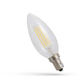 E14 LED Spectrum 1W LED ljus - C35, filament, extra varmvitt, 1800K, E14
