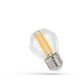 E27 1W LED klotlampa - G45, Koltråd, extra varmvit, 1800K