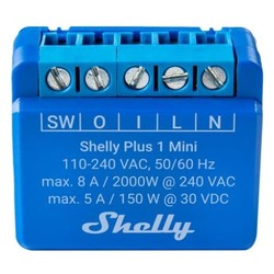  Shelly Plus 1 Mini - WiFi-relä med potentialfri kontaktsats (230VAC)