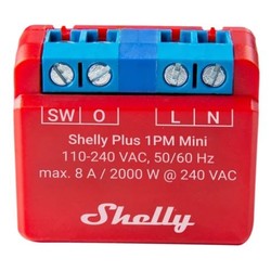 Smart Home Shelly Plus 1PM Mini - WiFI relä med effektmätning (230VAC)