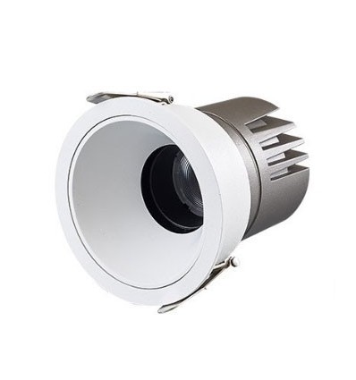 11W downlight - RA92, Hål: Ø7,5 cm, Mål: Ø8,4 cm, vit kant, dimbar, 230V