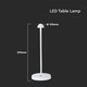 Outlet: V-Tac uppladdningsbar 3i1 bordslampa - Vit, IP20, touch dimbar, modell mini