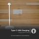 Outlet: V-Tac uppladdningsbar 3i1 bordslampa - Vit, IP20, touch dimbar, modell mini