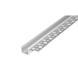 LED strip Takkant aluminiumprofil 35x14 för puts - 2 meter, alu, inkl. mjölkvitt omslag