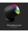 Smart Home-lampa med RGB+WW - Svart, Tuya/Smart Life, kompatibel med Google Home, Alexa och smartphones.