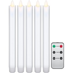 LED stearinljus 5-pack vita LED-stearinljus inklusive fjärrkontroll - Batteri