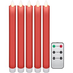 LED stearinljus 5-pack röda LED-stearinljus inklusive fjärrkontroll - Batteri