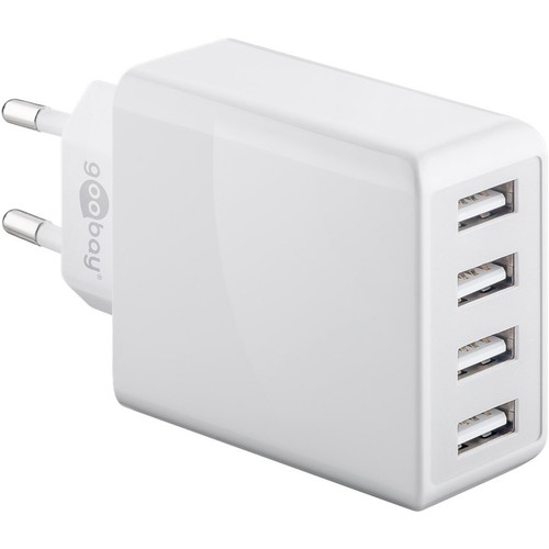 Goobay 30W USB-laddare, 4 portar - USB-A, vit
