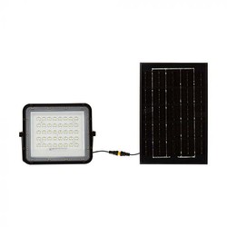 Solar strålkastare V-Tac 40W Solar strålkastare LED - Svart, inkl. solcell, fjärrkontroll, inbyggt batteri, IP65