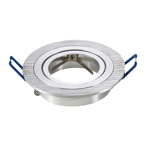 Downlight kit utan ljuskälla - Hål: Ø7,5 cm, Mål: Ø9,1 cm, borstad aluminium, välj MR16 eller GU10 sockel