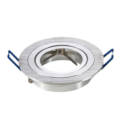 Downlight kit utan ljuskälla - Hål: Ø7,5 cm, Mål: Ø9,1 cm, borstad aluminium, välj MR16 eller GU10 sockel